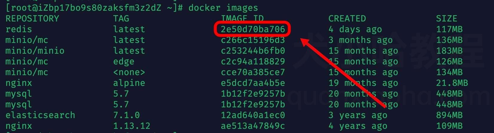 查看 Docker 镜像的 ID 查看 Docker 镜像的 ID