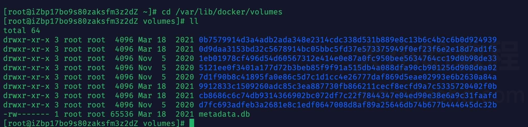 Docker 查看本地数据卷 Docker 查看本地数据卷