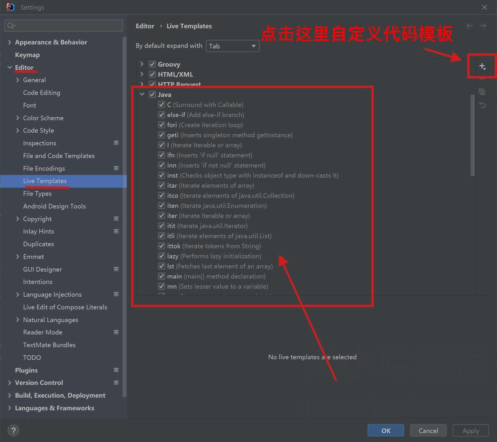 IDEA live Templates 功能 IDEA live Templates 功能