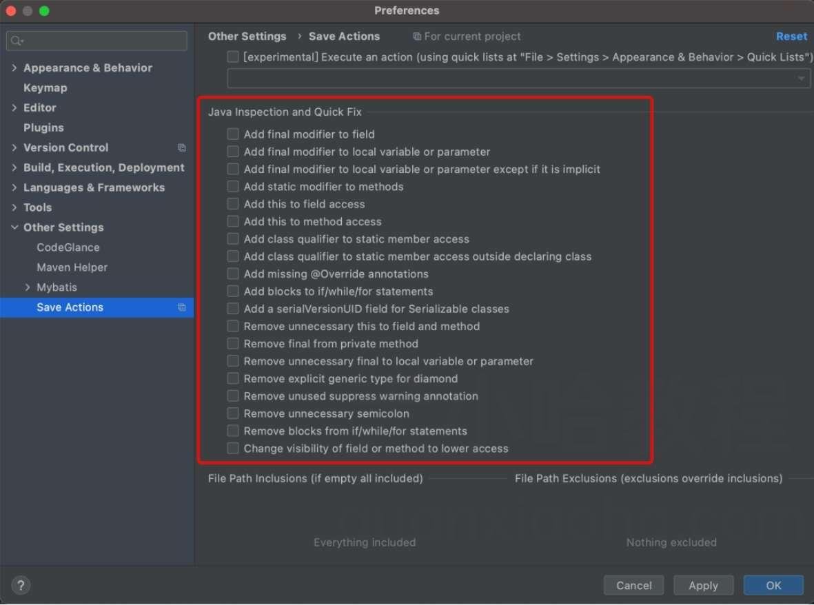 Save Actions 格式化代码插件 Save Actions 格式化代码插件