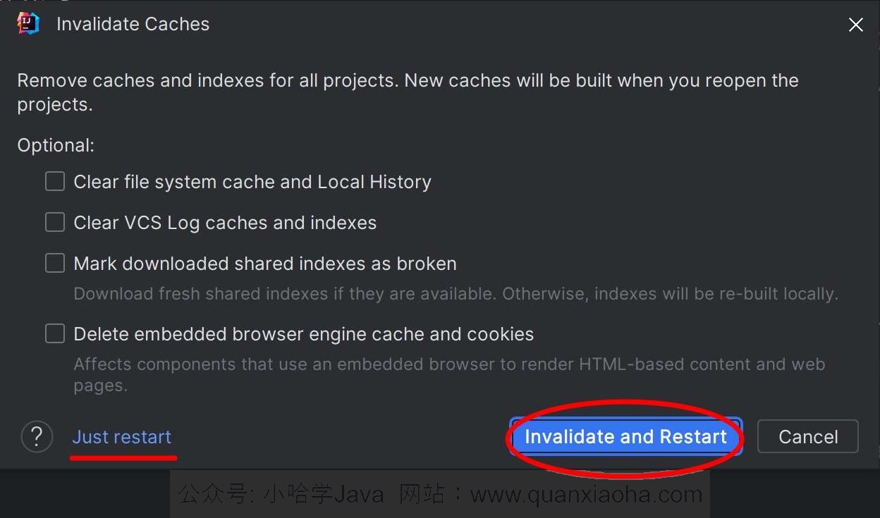 清理 IDEA 缓存并重启 清理 IDEA 缓存并重启